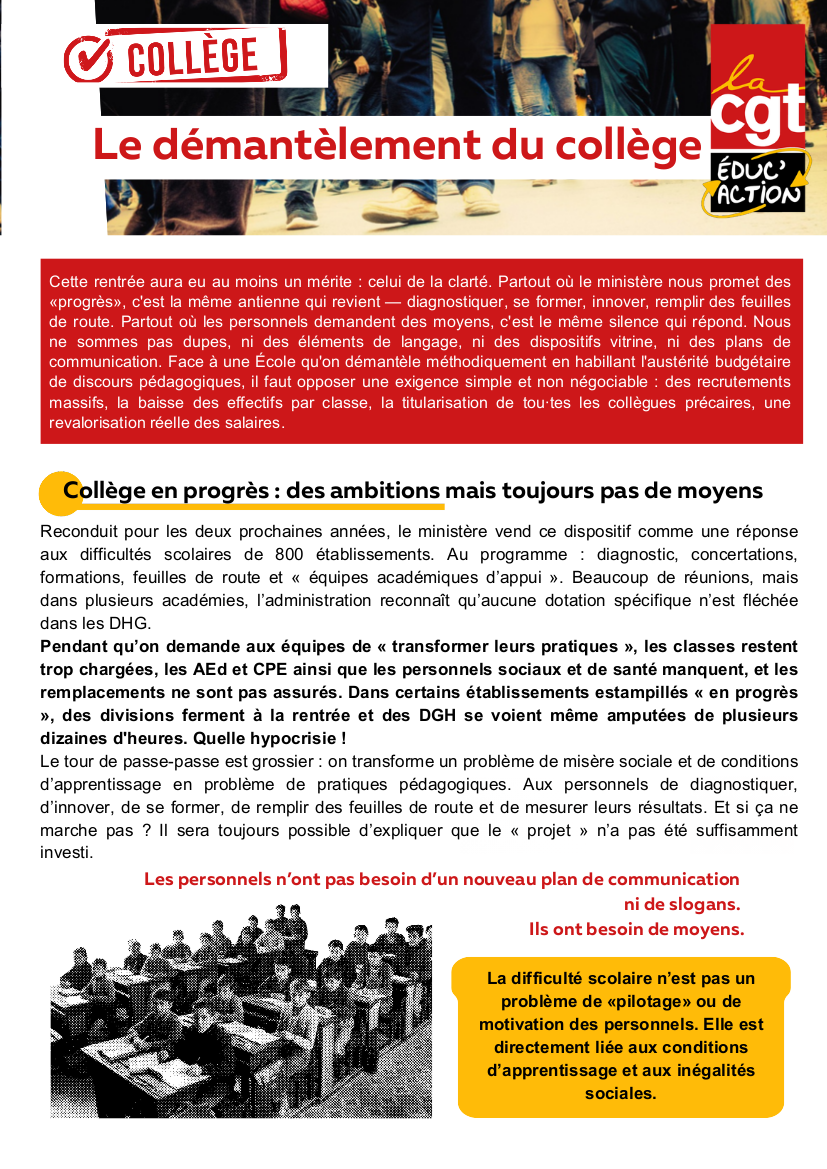 logo Bulletin collège Sept 2026 - Le démantèlement du collège