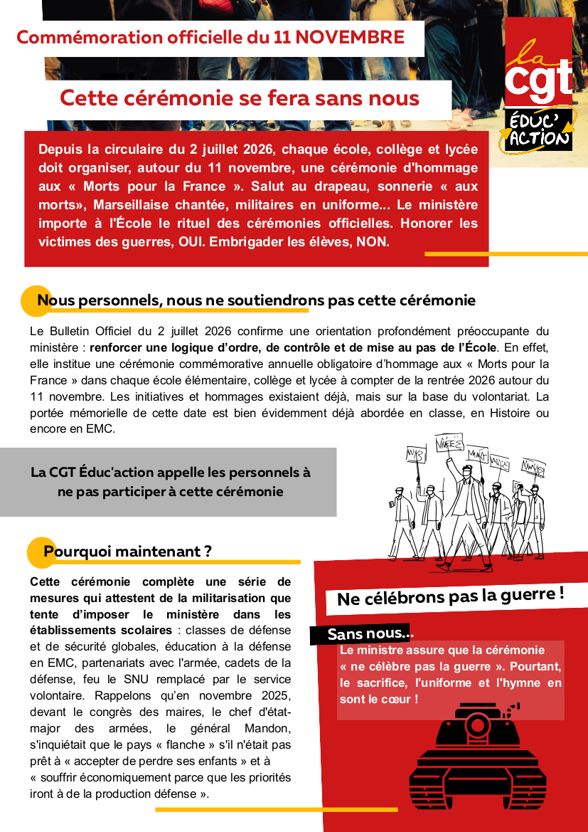 logo Commémoration officielle du 11 novembre : cette cérémonie se fera sans nous